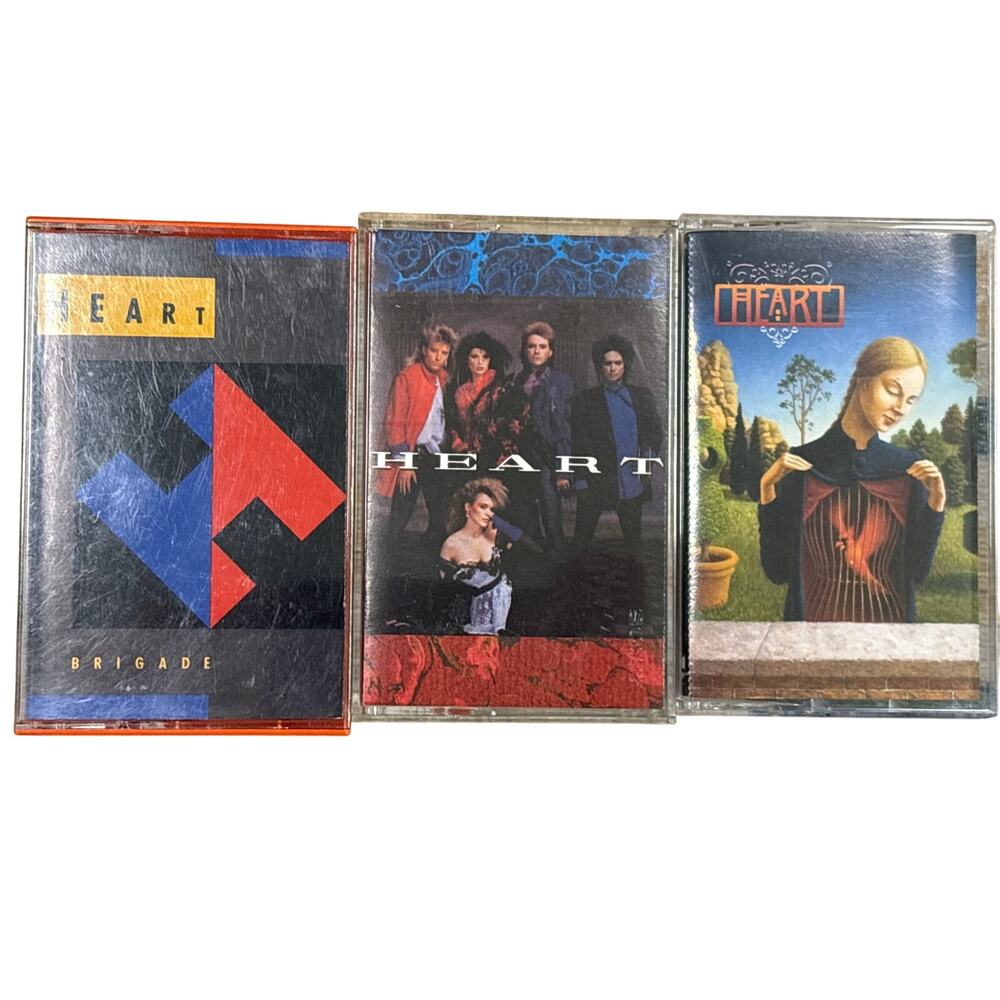 Heart Cassette tape bundle 3 album Lot Greatest hits x Brigade x self titled ST